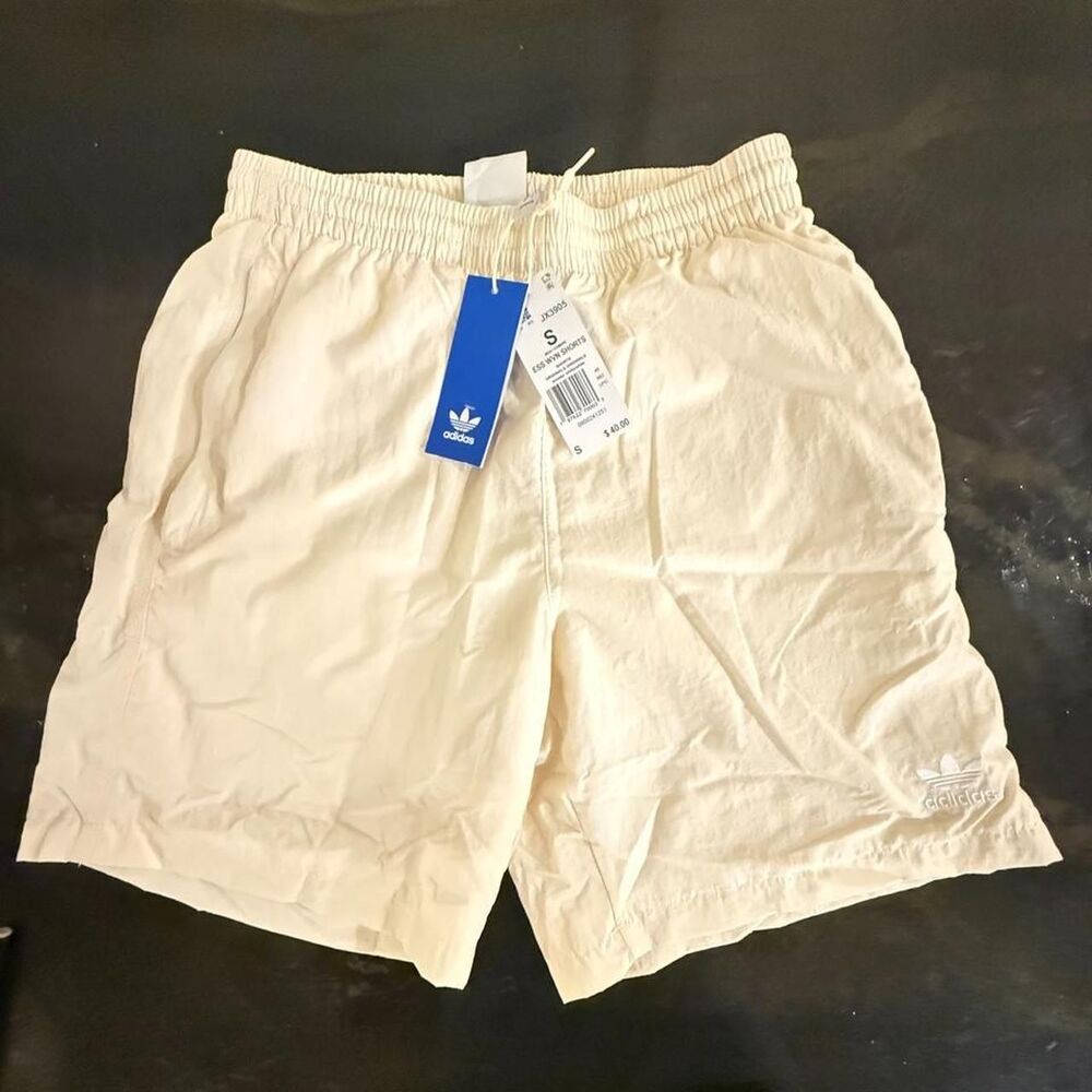 Adidas Men's Cream and White Shorts
